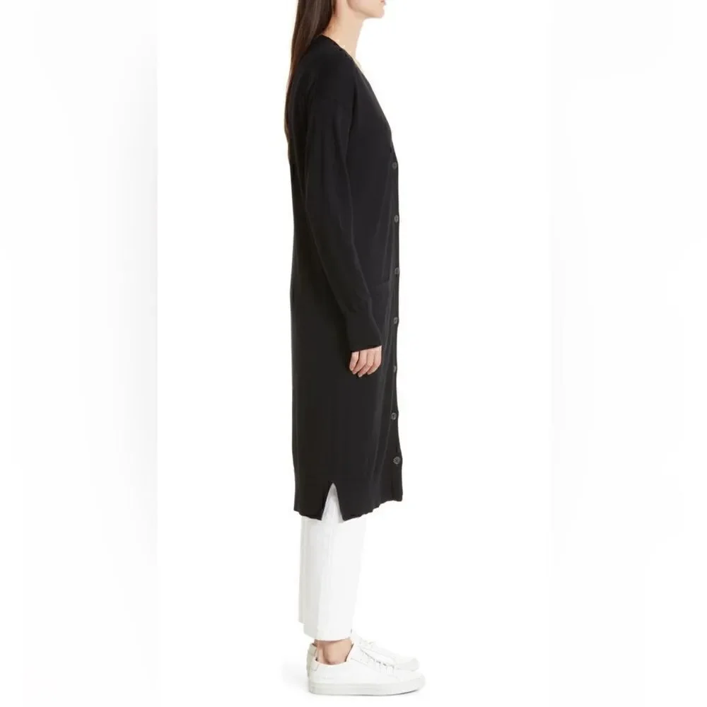 Women’s Nordstrom signature cashmere& cotton long cardigan In black size  XS NWT